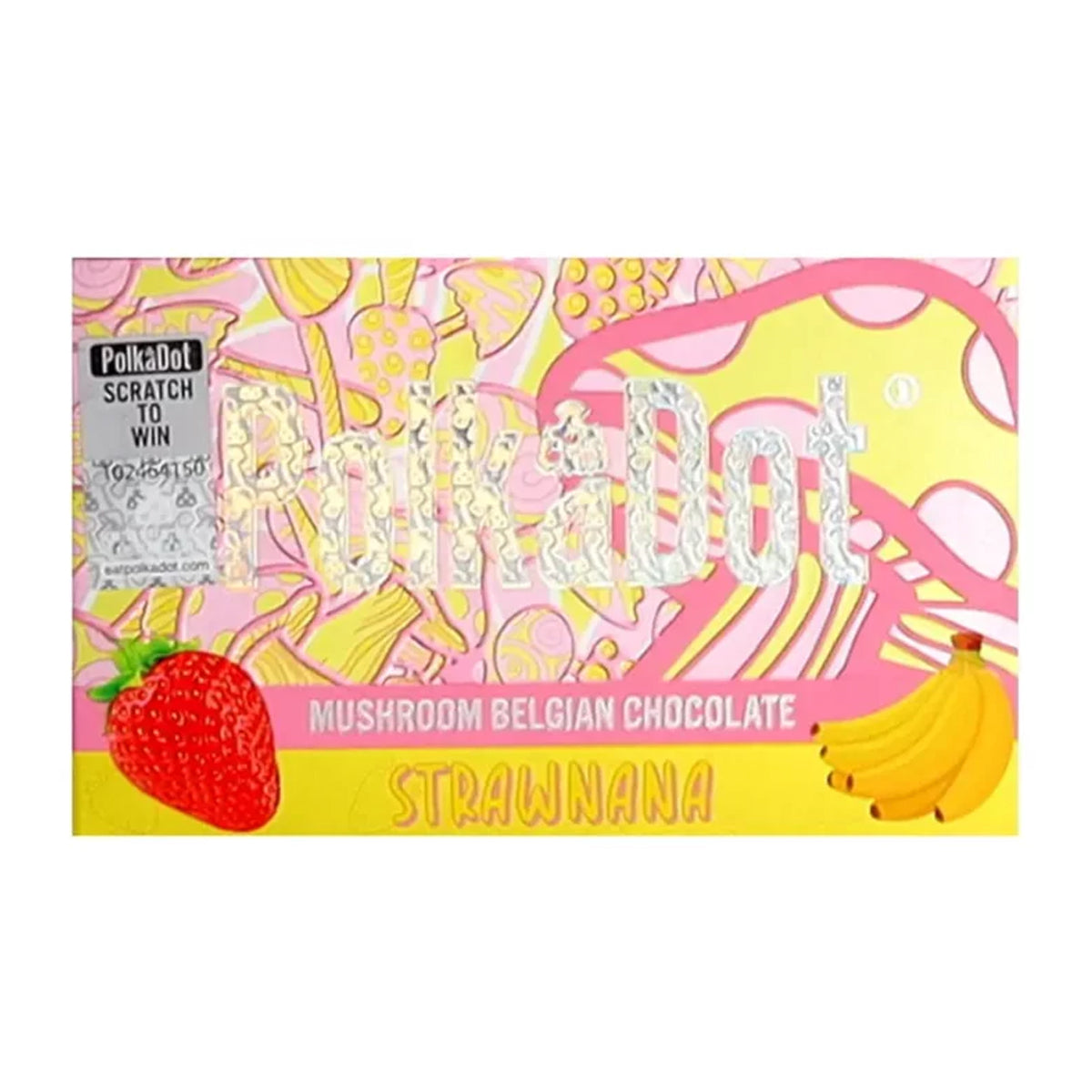 PolkaDot Magic Mushroom Belgian Chocolate Bar - Strawnana - 4 Gram