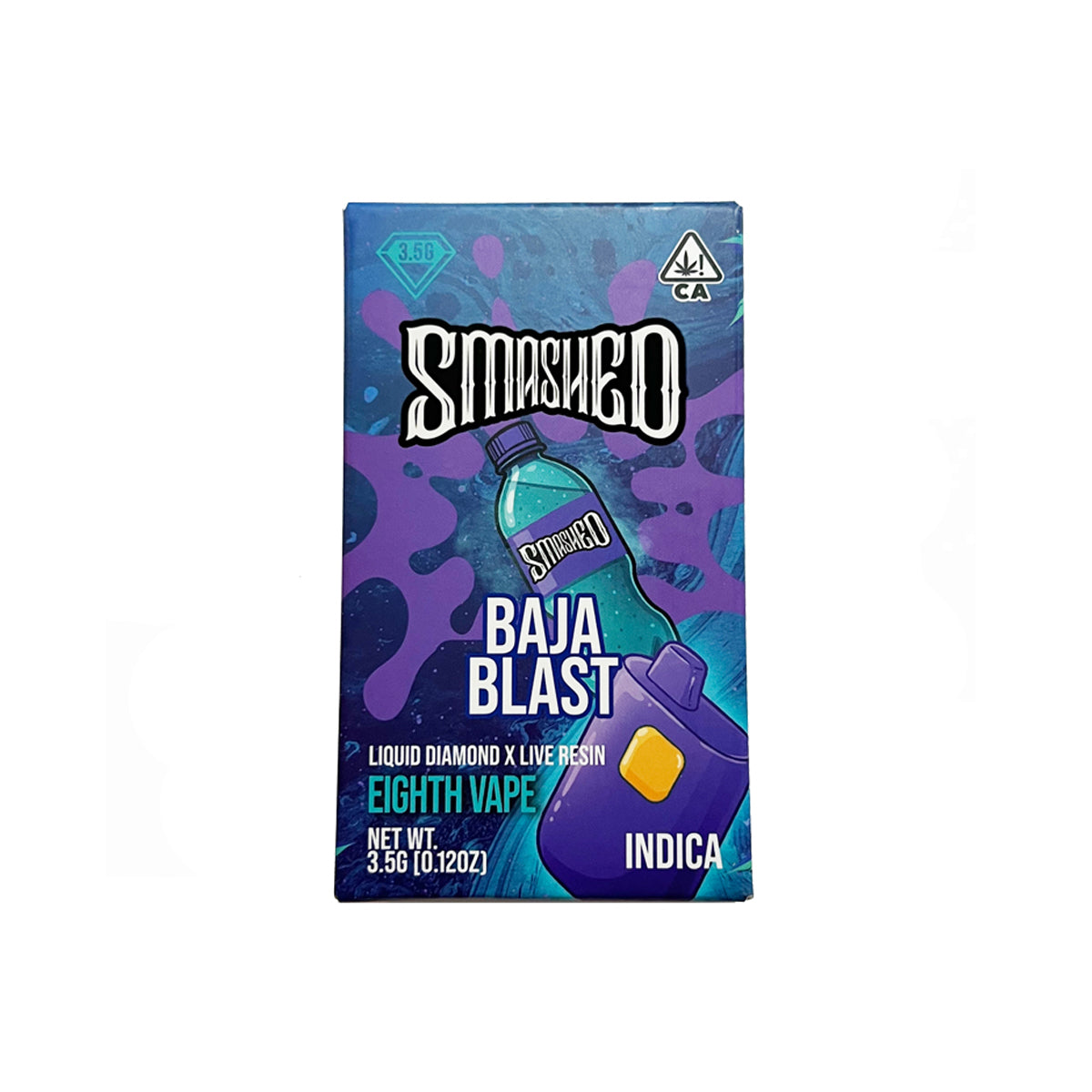 Smashed : Diamond Infused Live Resin Disposable - BAJA BLAST (Indica) 3.5 Gram