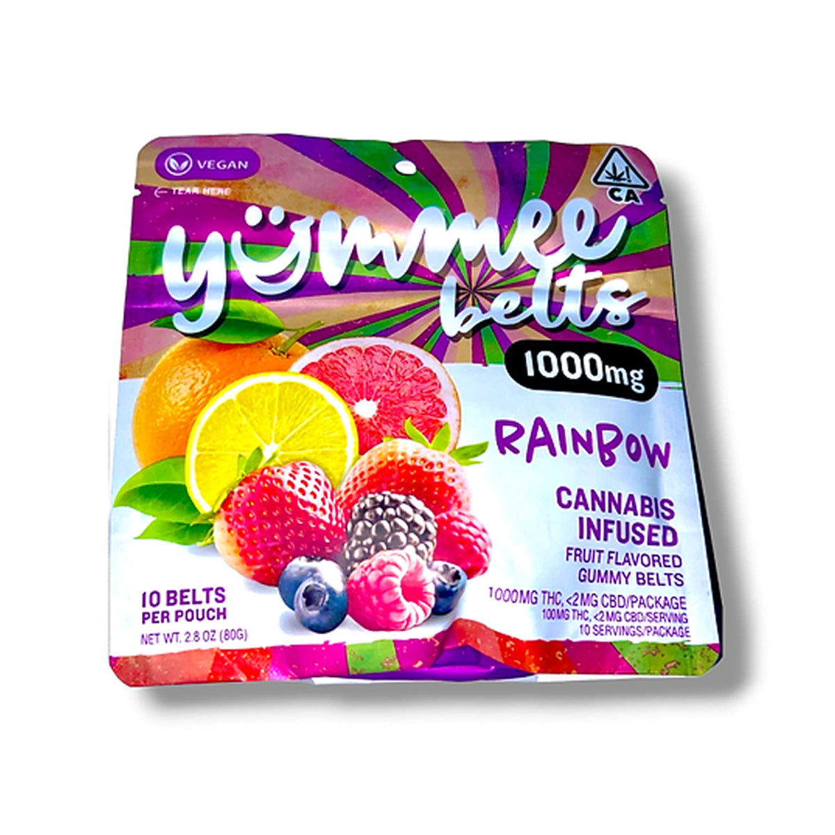 Yummee : Cannabis Infused Gummy Belts - Rainbow - 1000mg