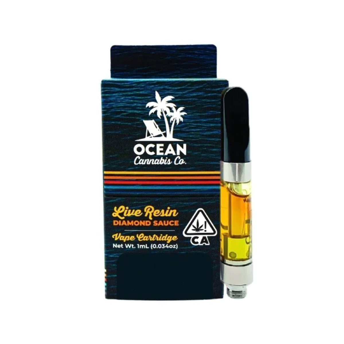Ocean : THC Live Resin Diamond Sauce Vape Cartridge - Venom OG (Indica) 1 Gram