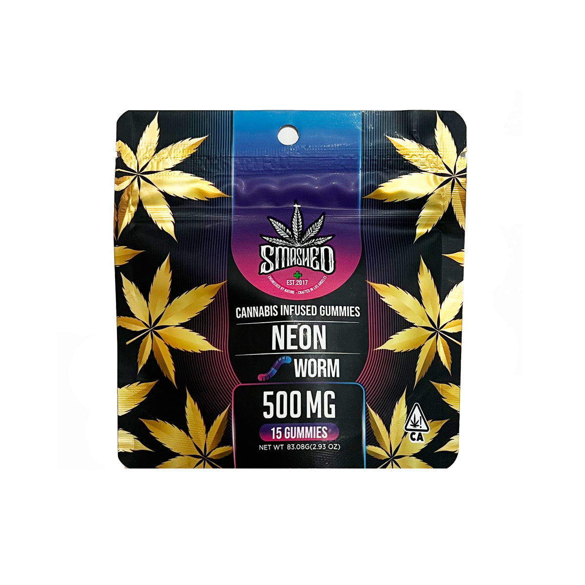 Smashed : Cannabis Infused Gummies - NEON WORMS - 500mg